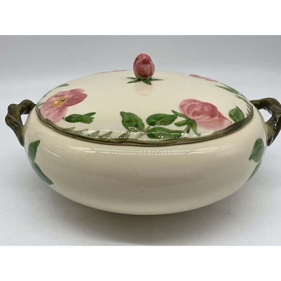 Desert Rose VTG Round Covered Vegetable Dish From Franciscan Ware with Handles - Picture 6 of 15